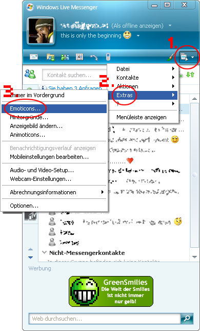 MSN um Smilie erweitern