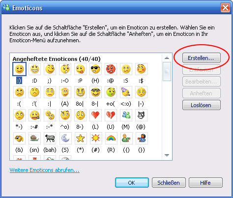 MSN um Smilie erweitern